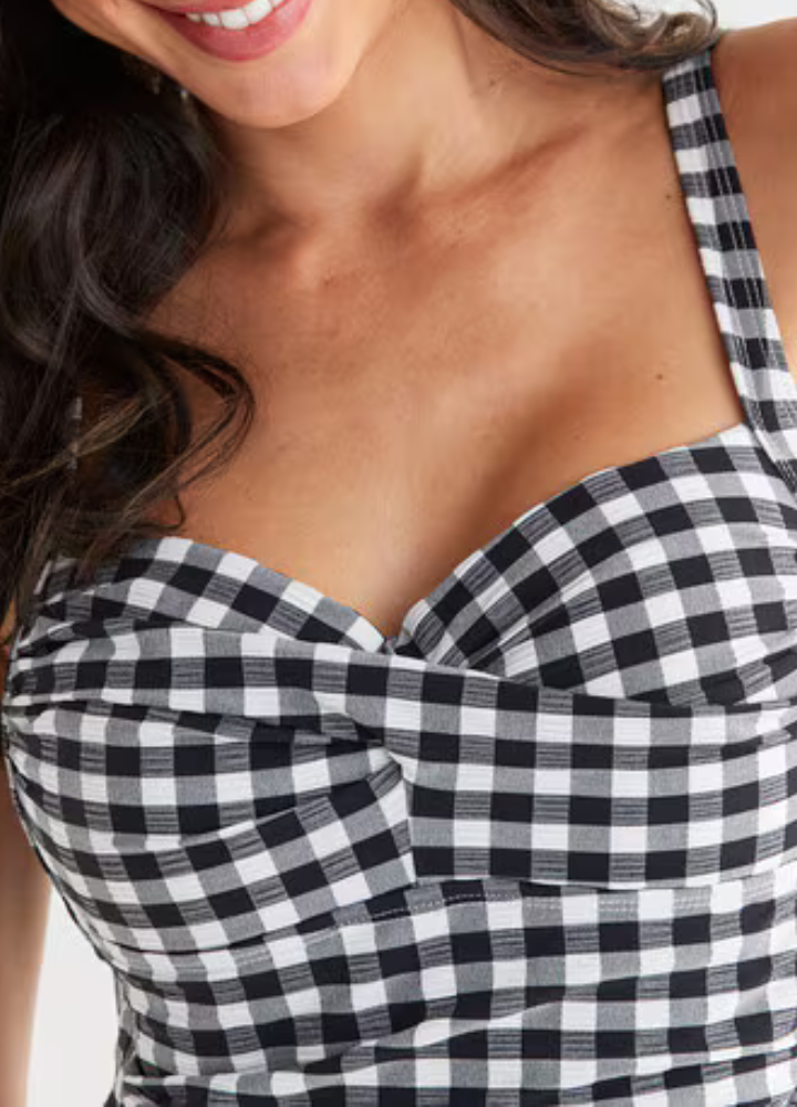 Gingham Swimsuit - Black