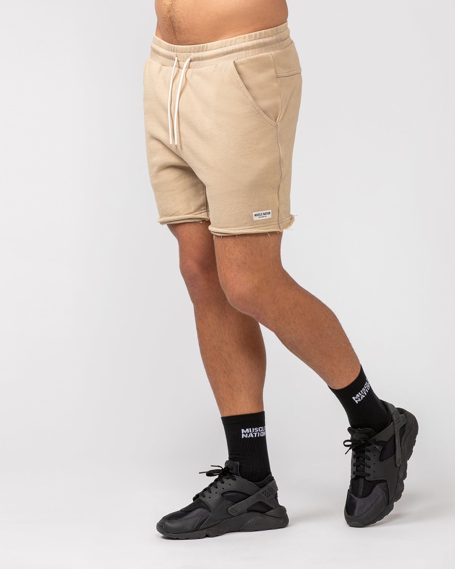 Raw Hem 5" Shorts - Washed Fossil