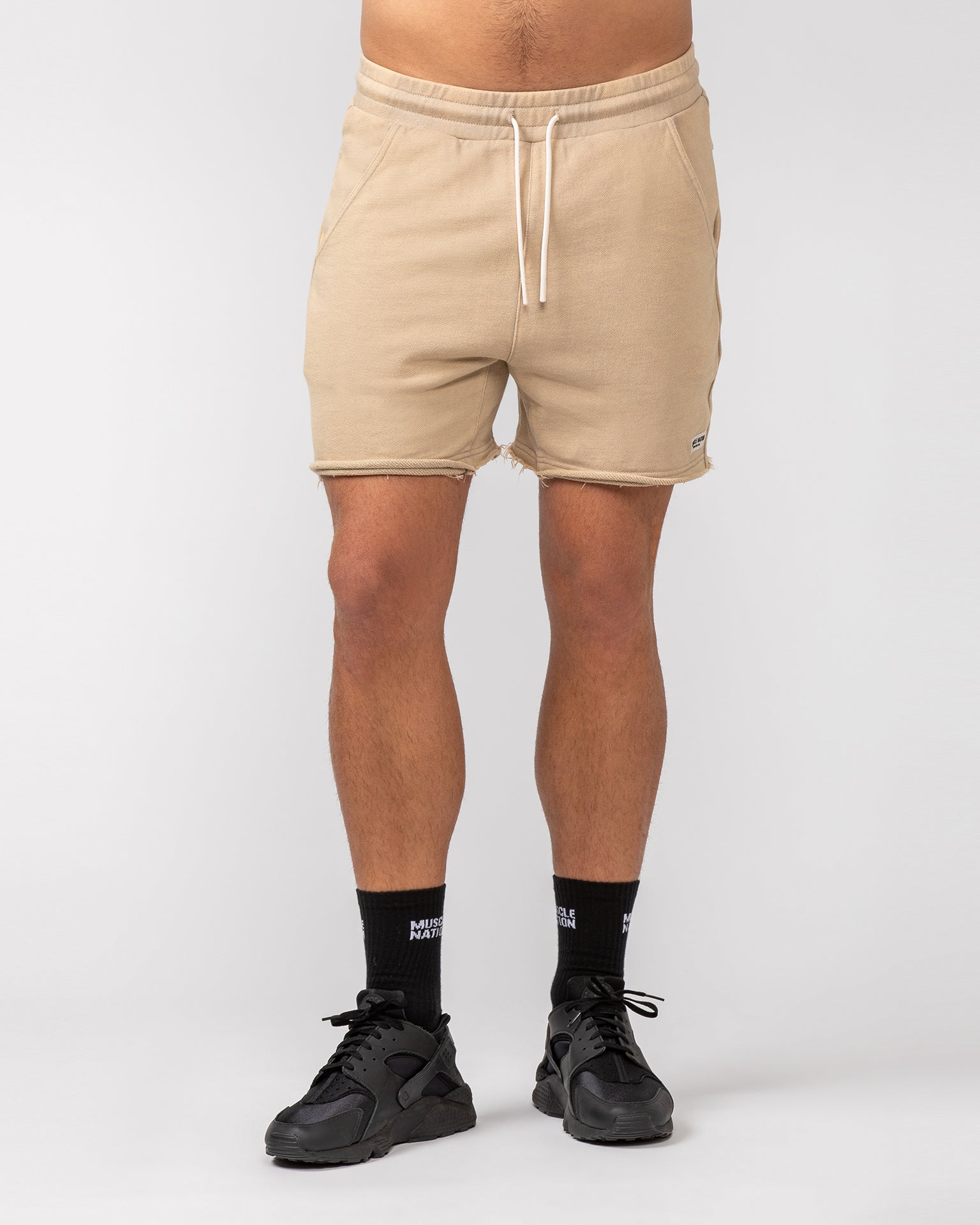 Raw Hem 5" Shorts - Washed Fossil