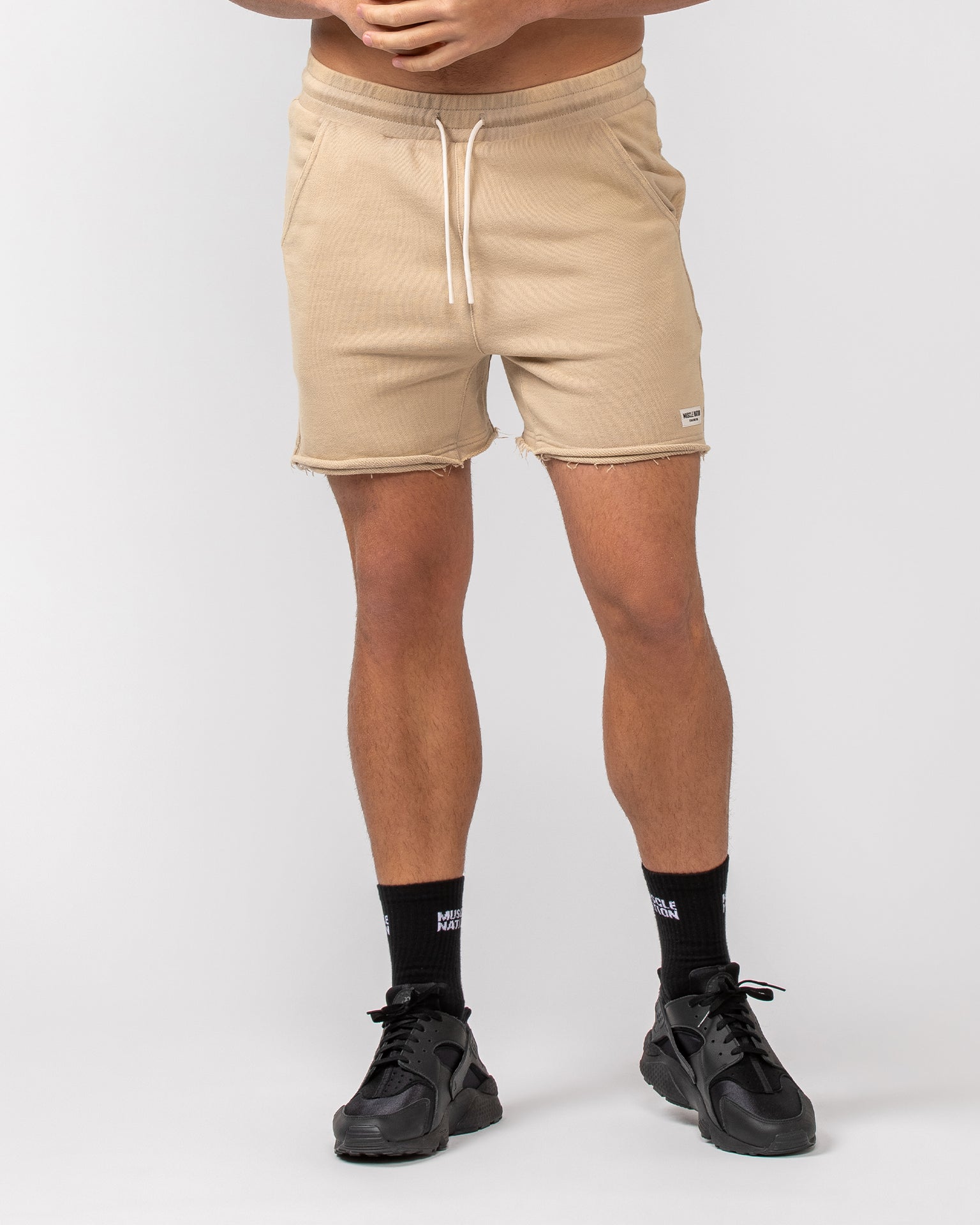 Raw Hem 5" Shorts - Washed Fossil