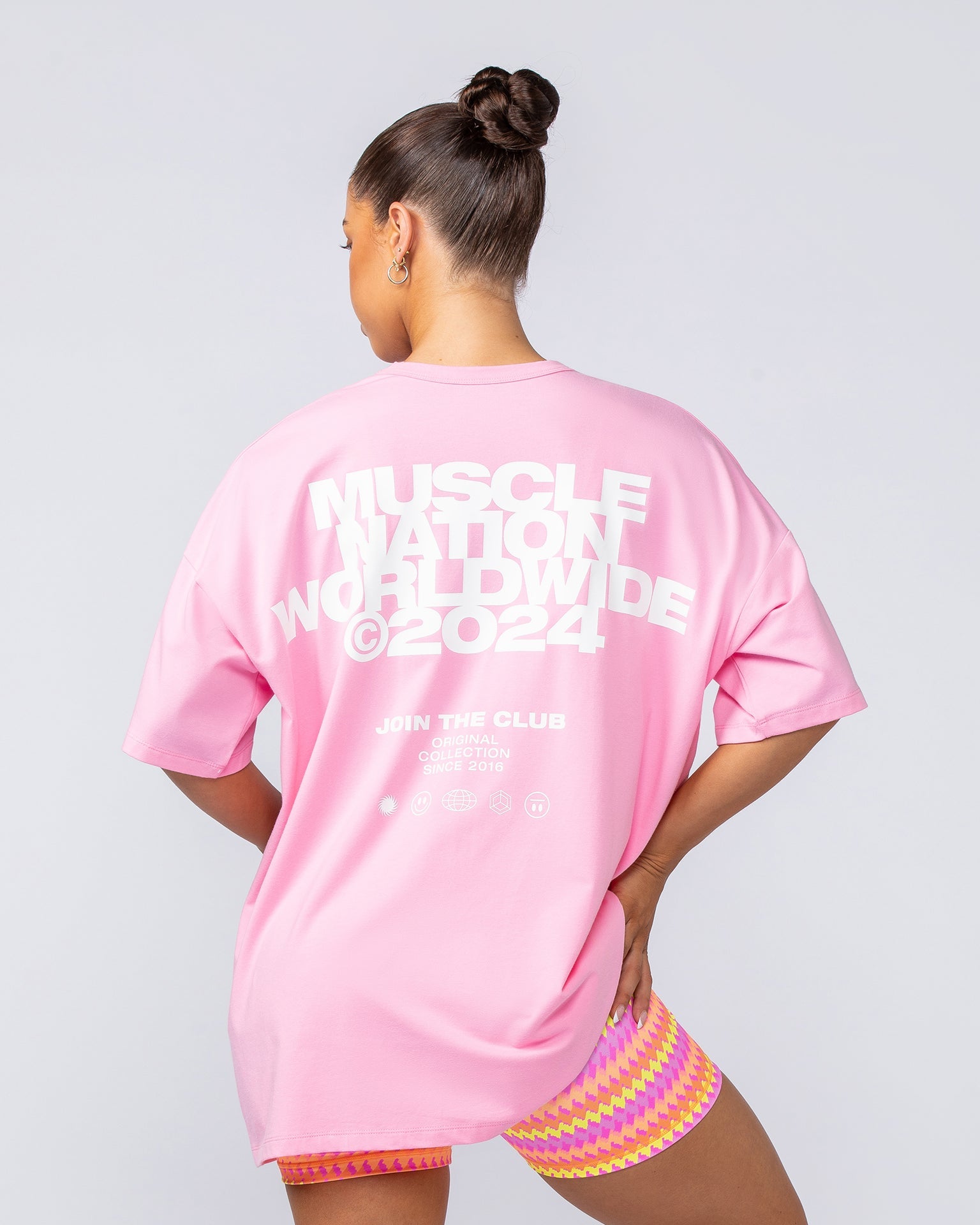 Womens Wave Oversized Tee - Hollywood Pink