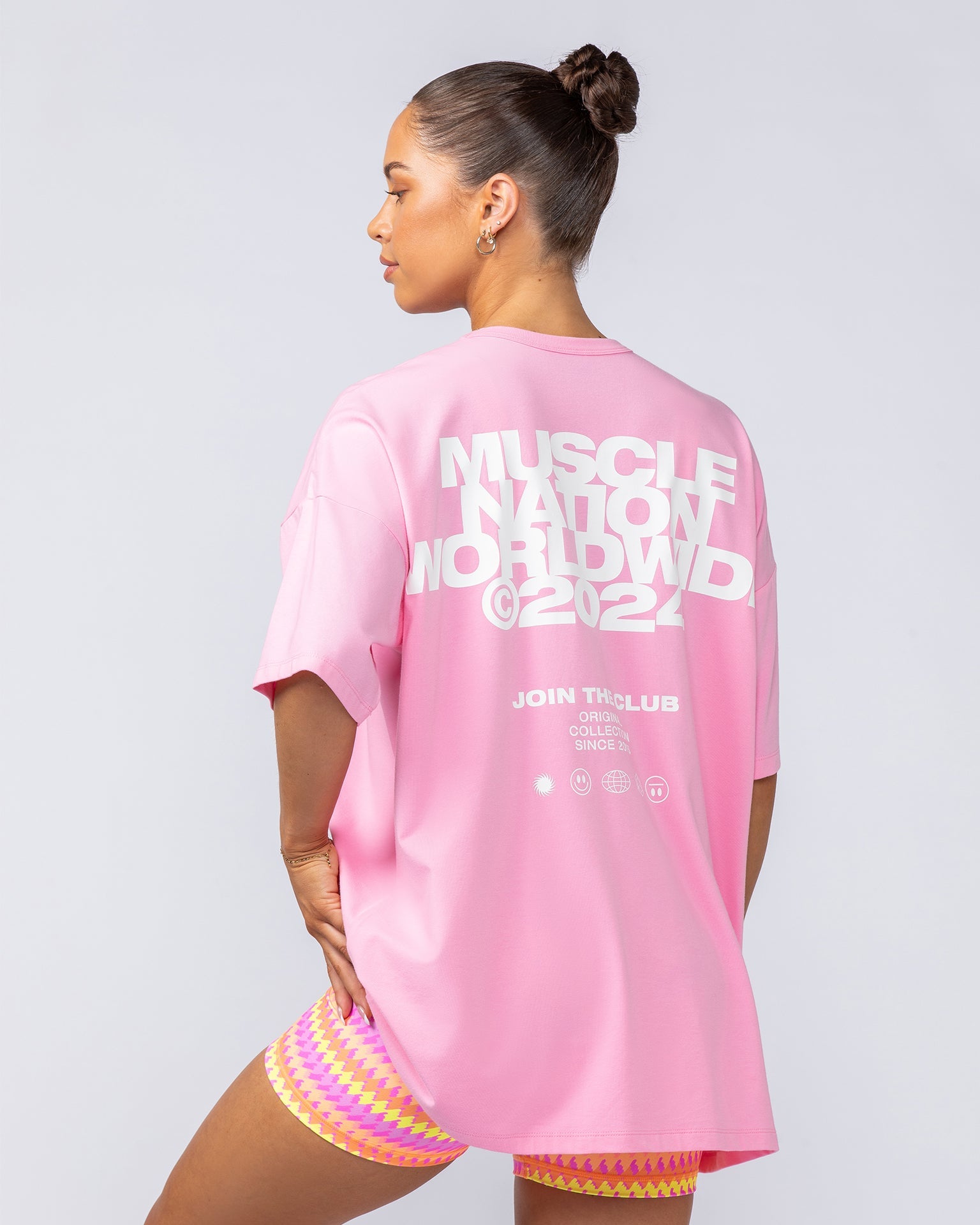 Womens Global Oversized Tee - Hollywood Pink