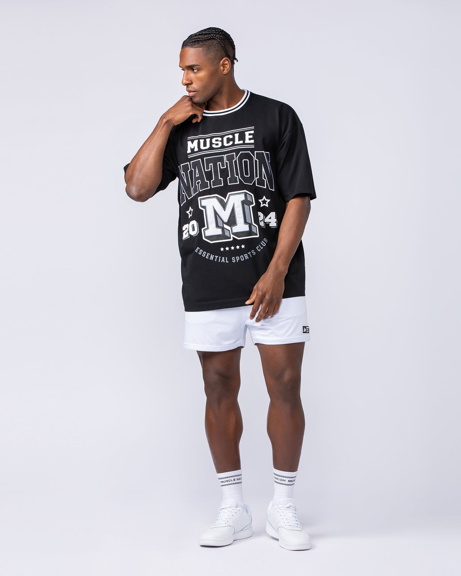 Sporting Club Oversized Tee - Black