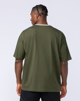 Sporting Club Oversized Tee - Dark Khaki