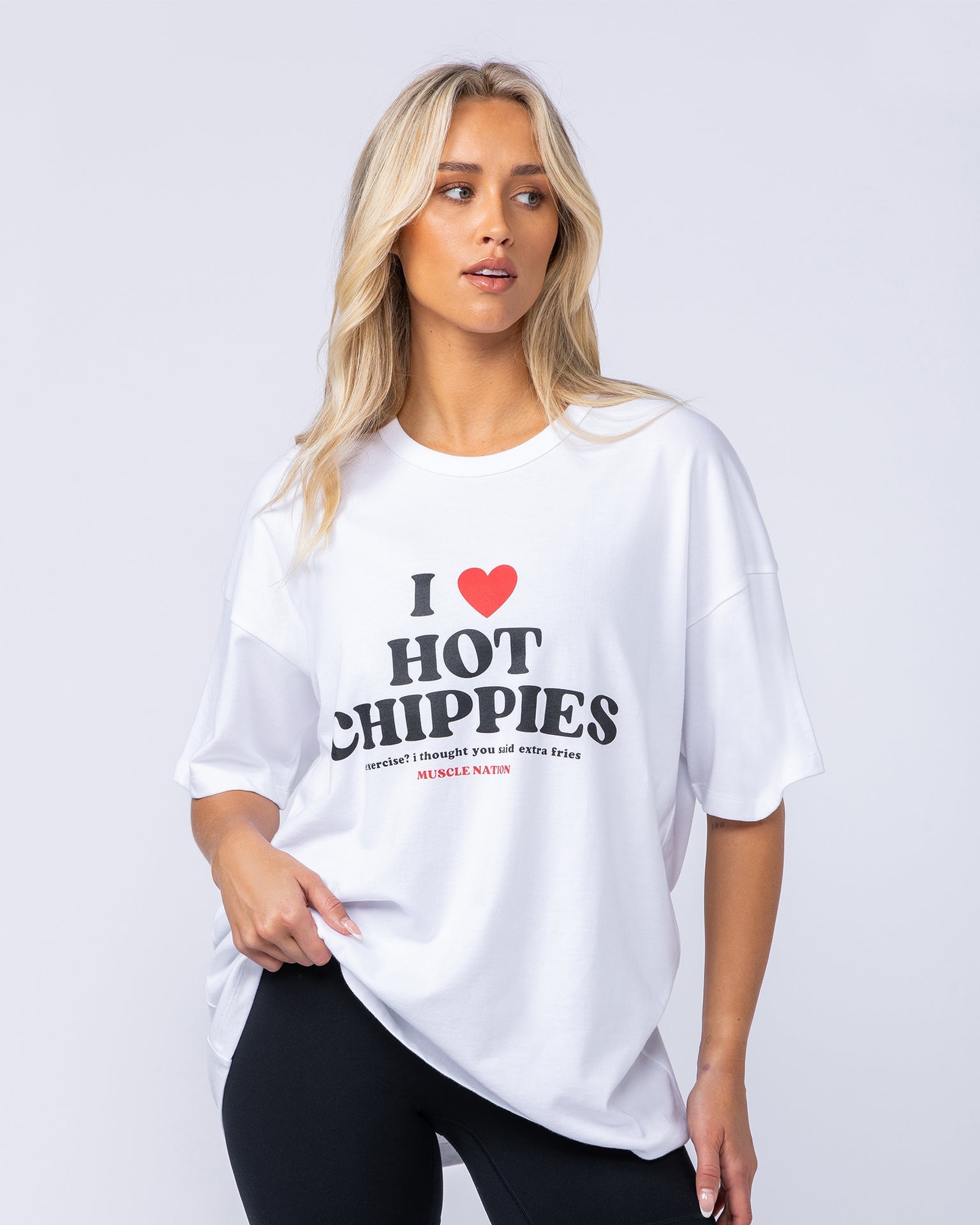 Hot Chippie Oversized Tee - White