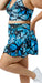 Side view of girl wearing blue animal print JH Butterfly Eco Skort with Pockets