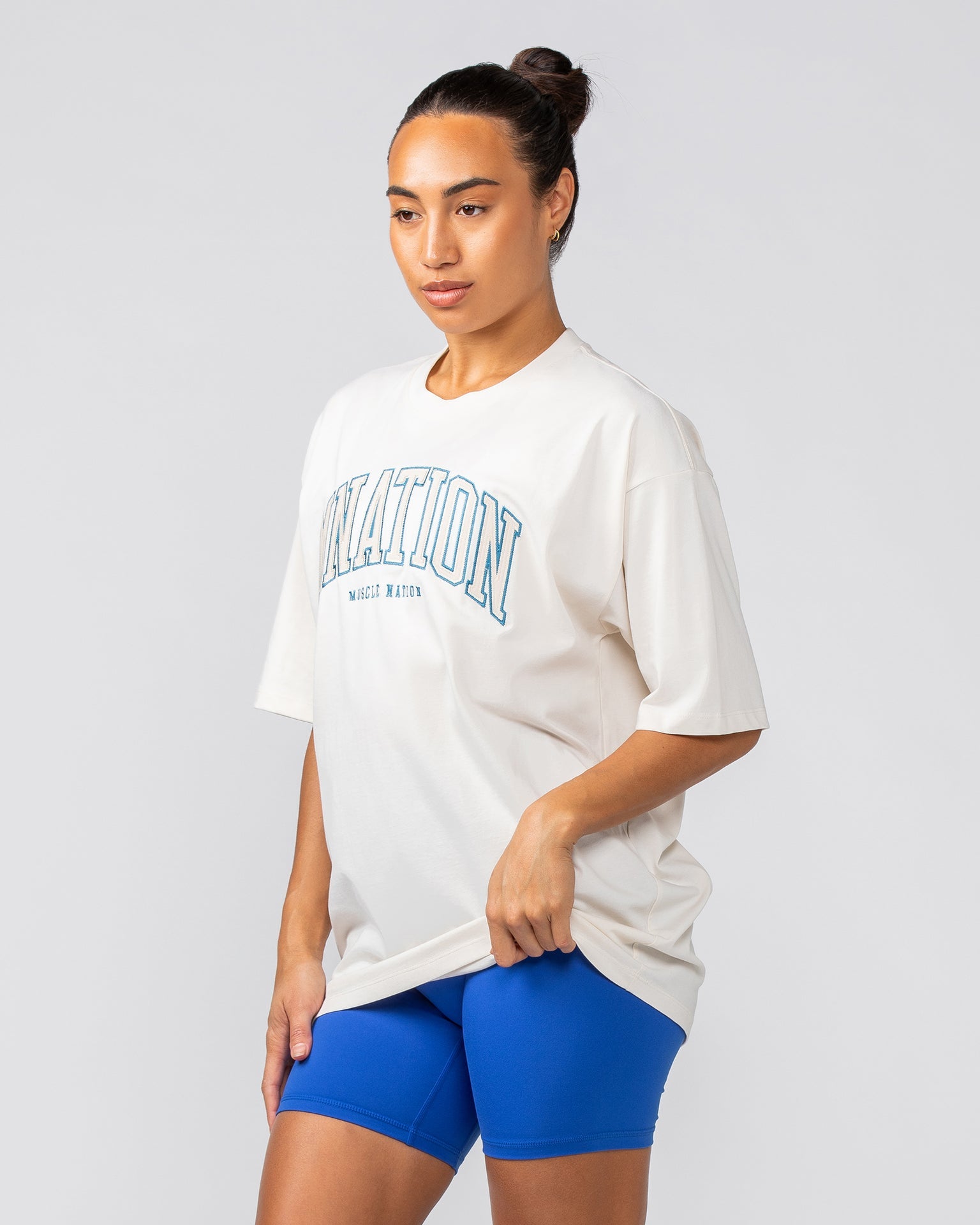 Varsity Oversized Tee - Travertine