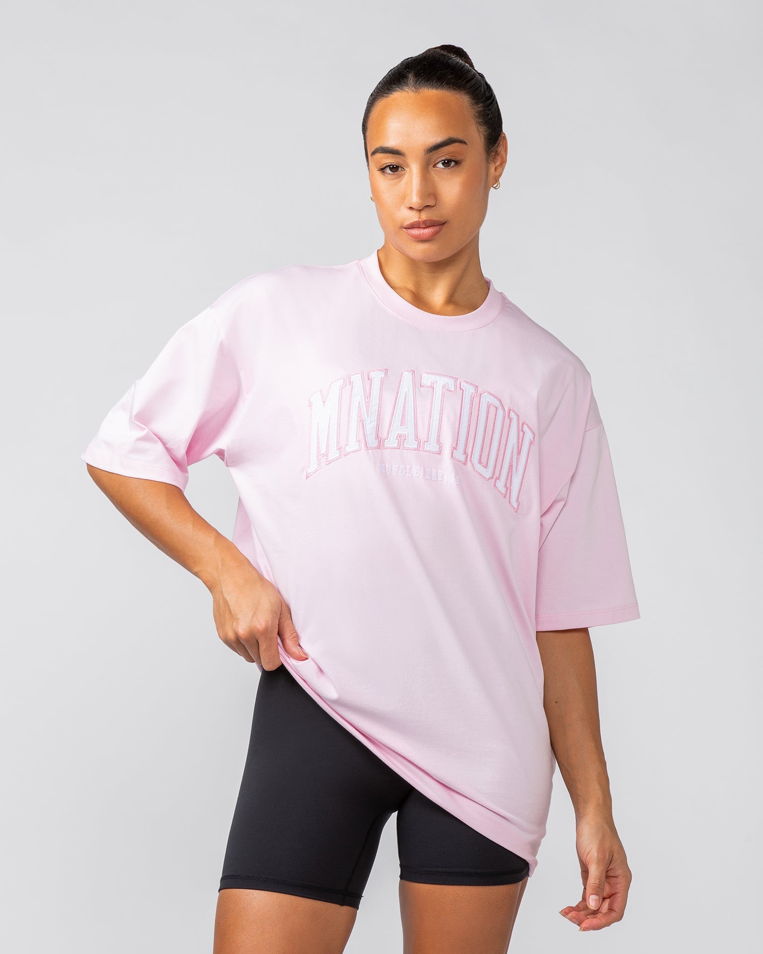 Varsity Oversized Tee - Pale Pink