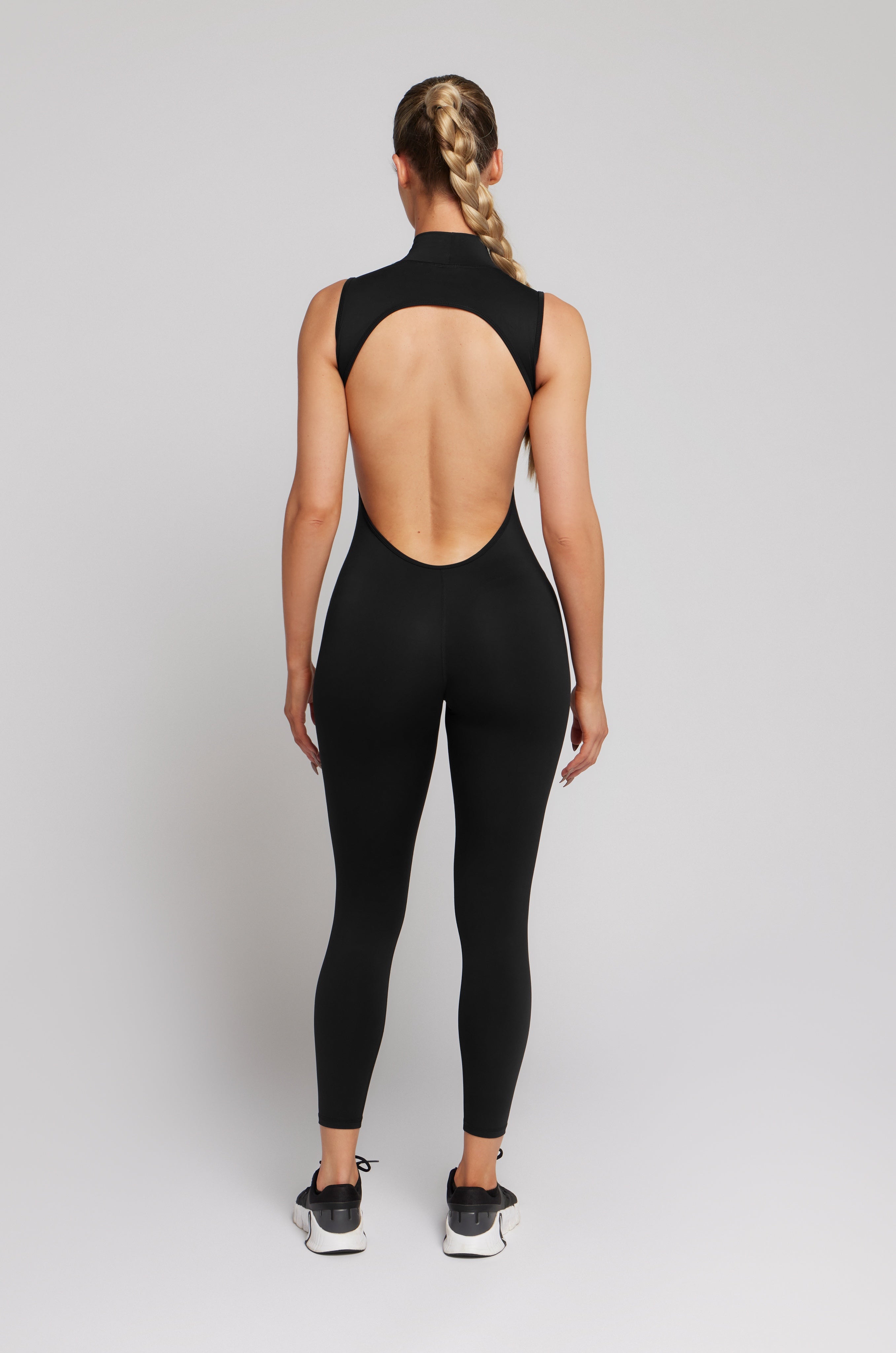 High neck bodysuit- black