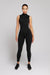 High neck jumpsuit one piece  - black