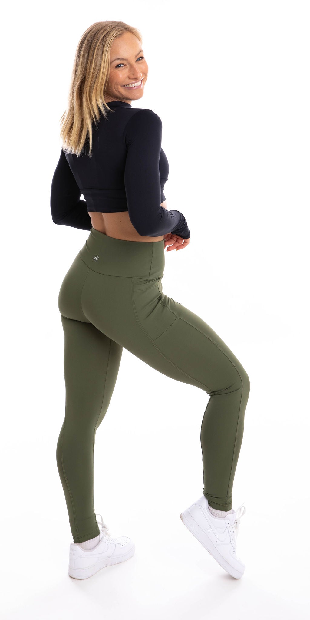 Khaki Body Luxe Ultra High Waist Leggings with Pockets