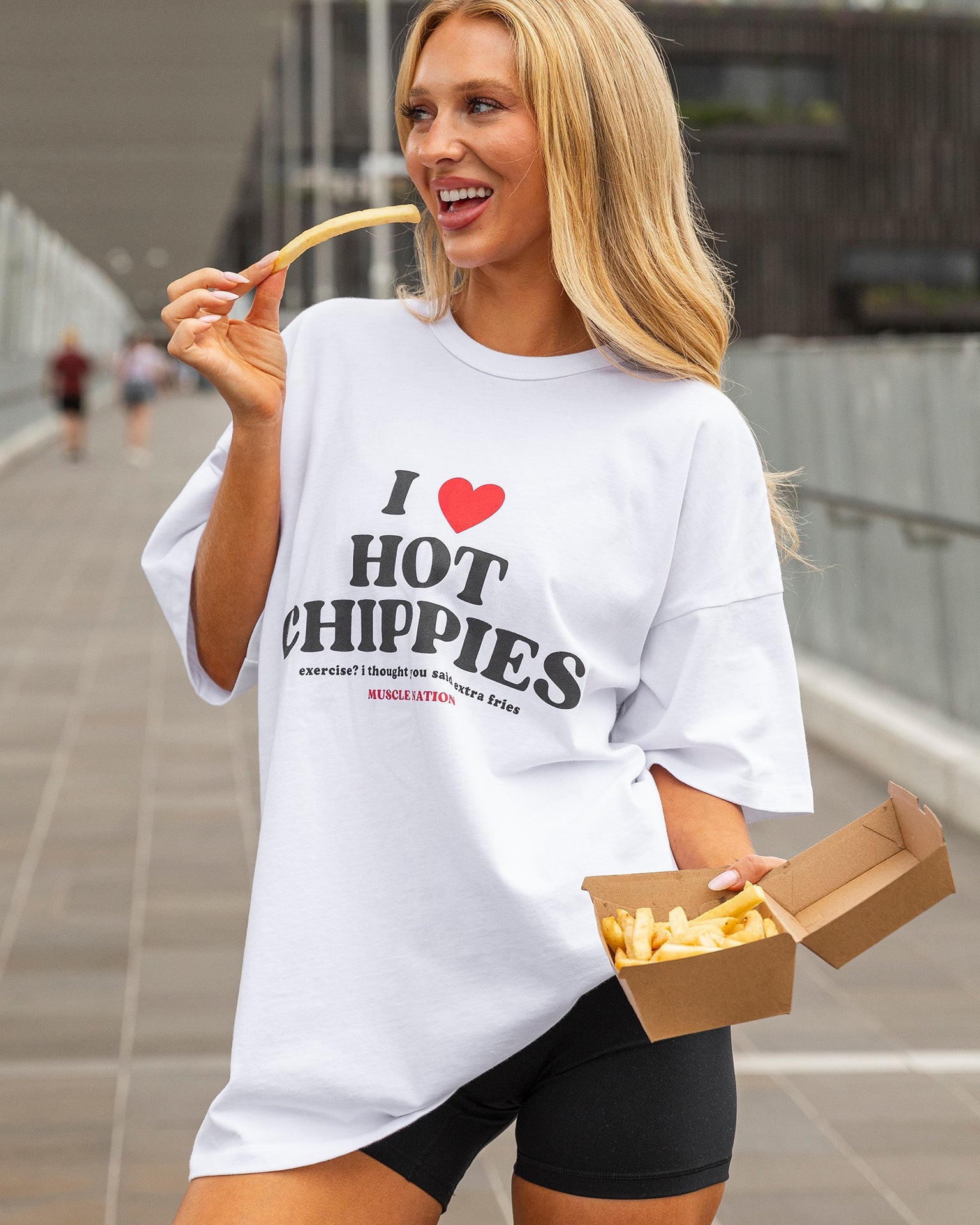 Hot Chippie Oversized Tee - White