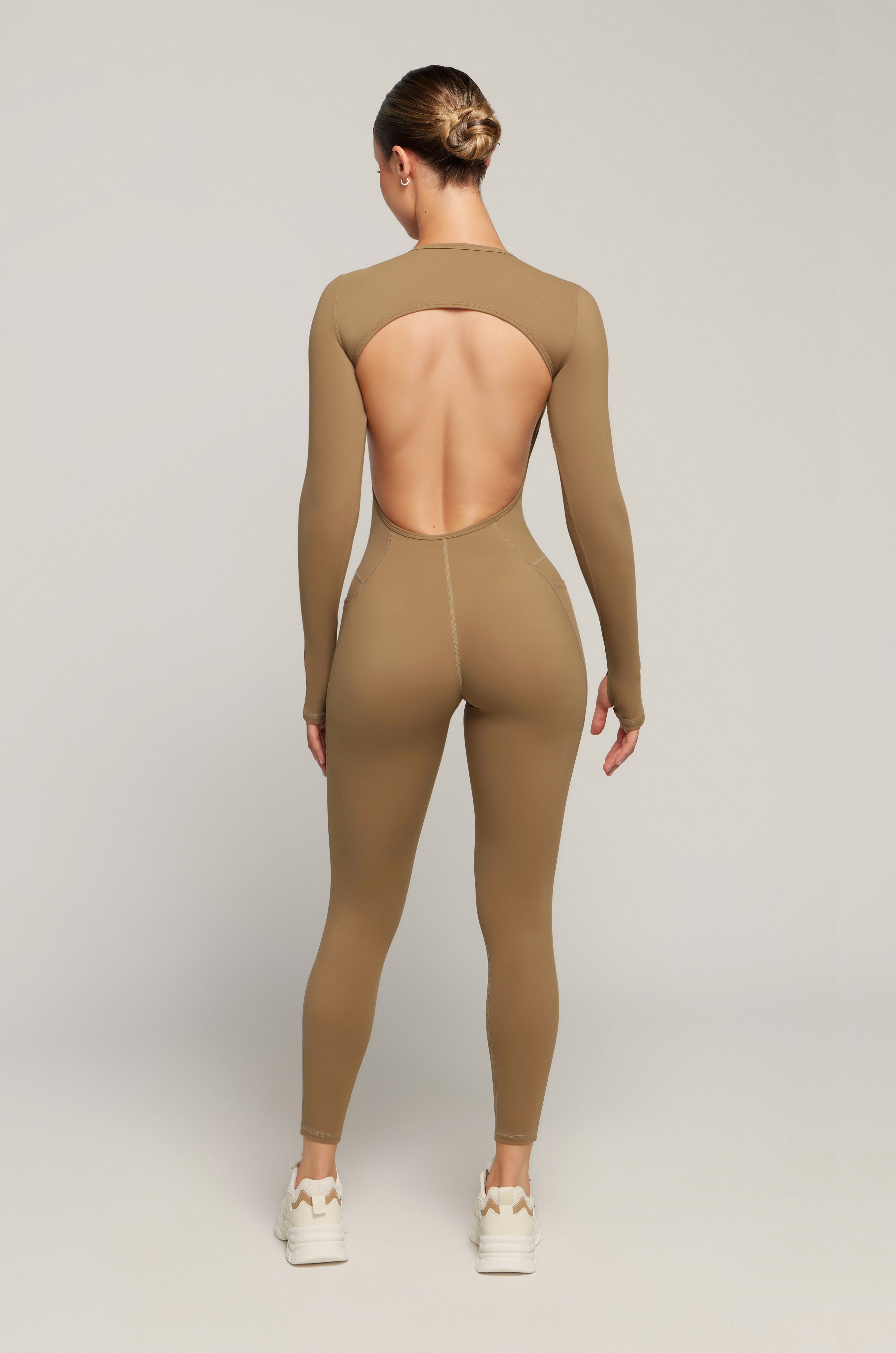 Long Sleeve Jumpsuit - Caramel