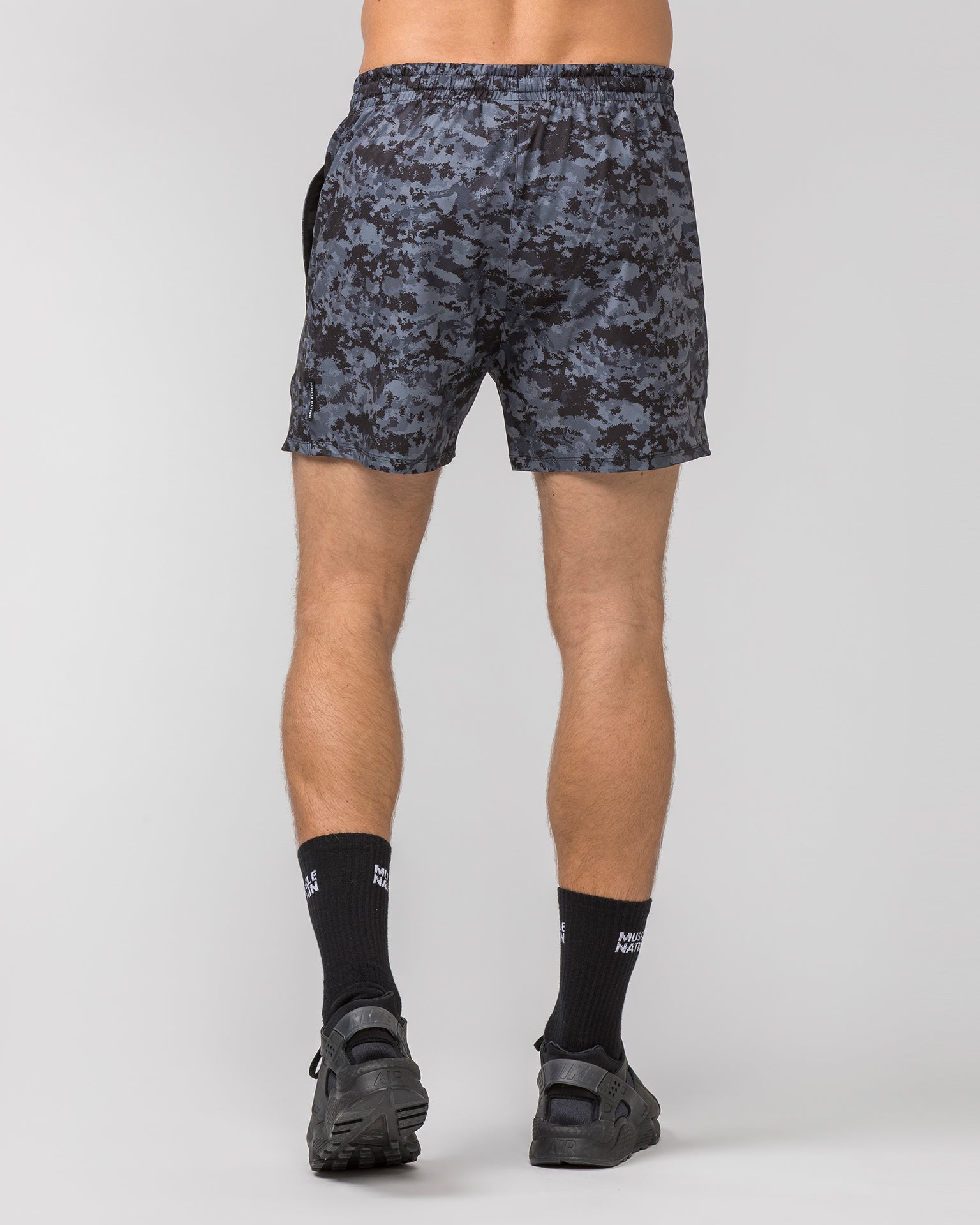 Function 4'' Shorts - Grey/ Black Distressed Print