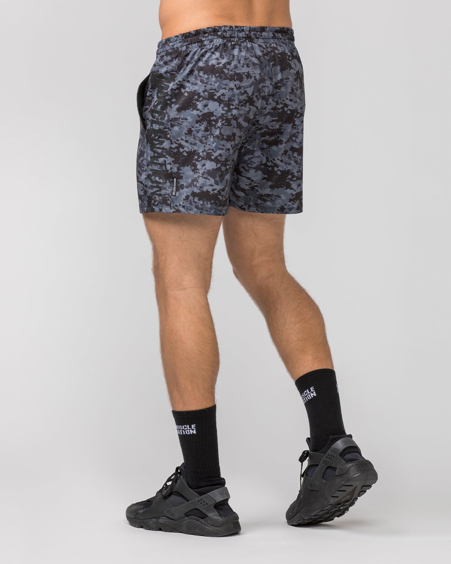 Function 4'' Shorts - Grey/ Black Distressed Print