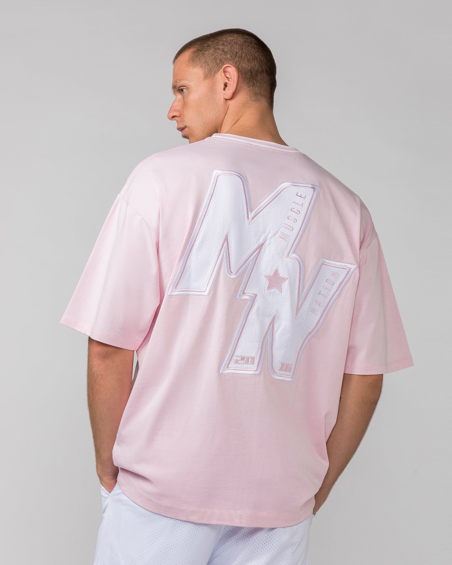 Throwback Oversized Tee - Soft Pink