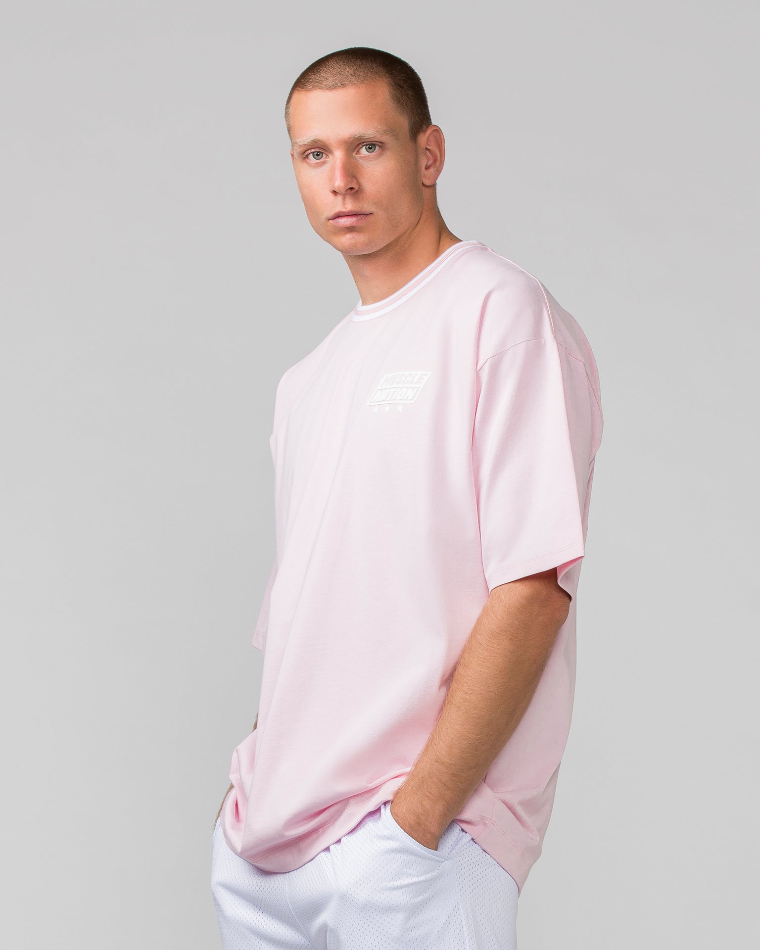 Throwback Oversized Tee - Soft Pink