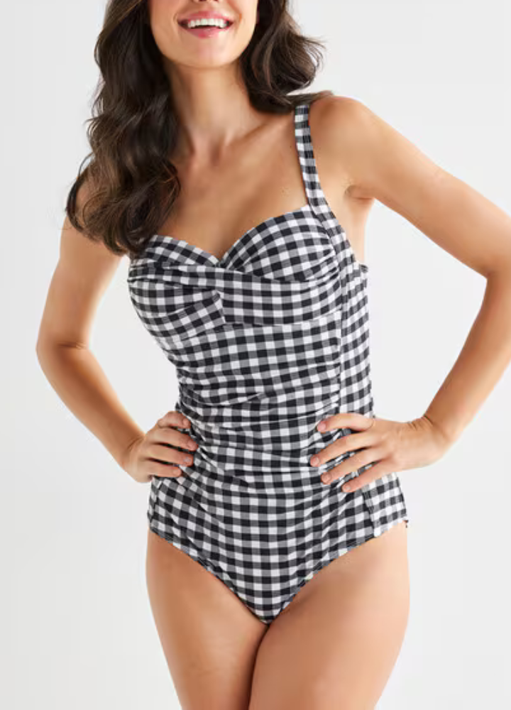 Gingham Swimsuit - Black