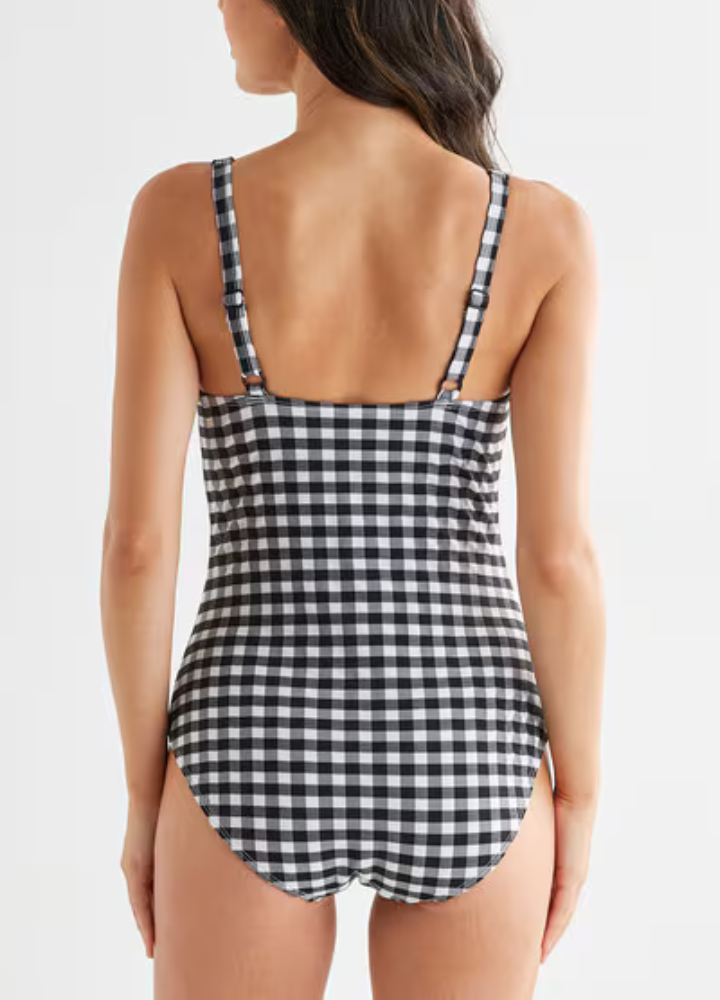 Gingham Swimsuit - Black