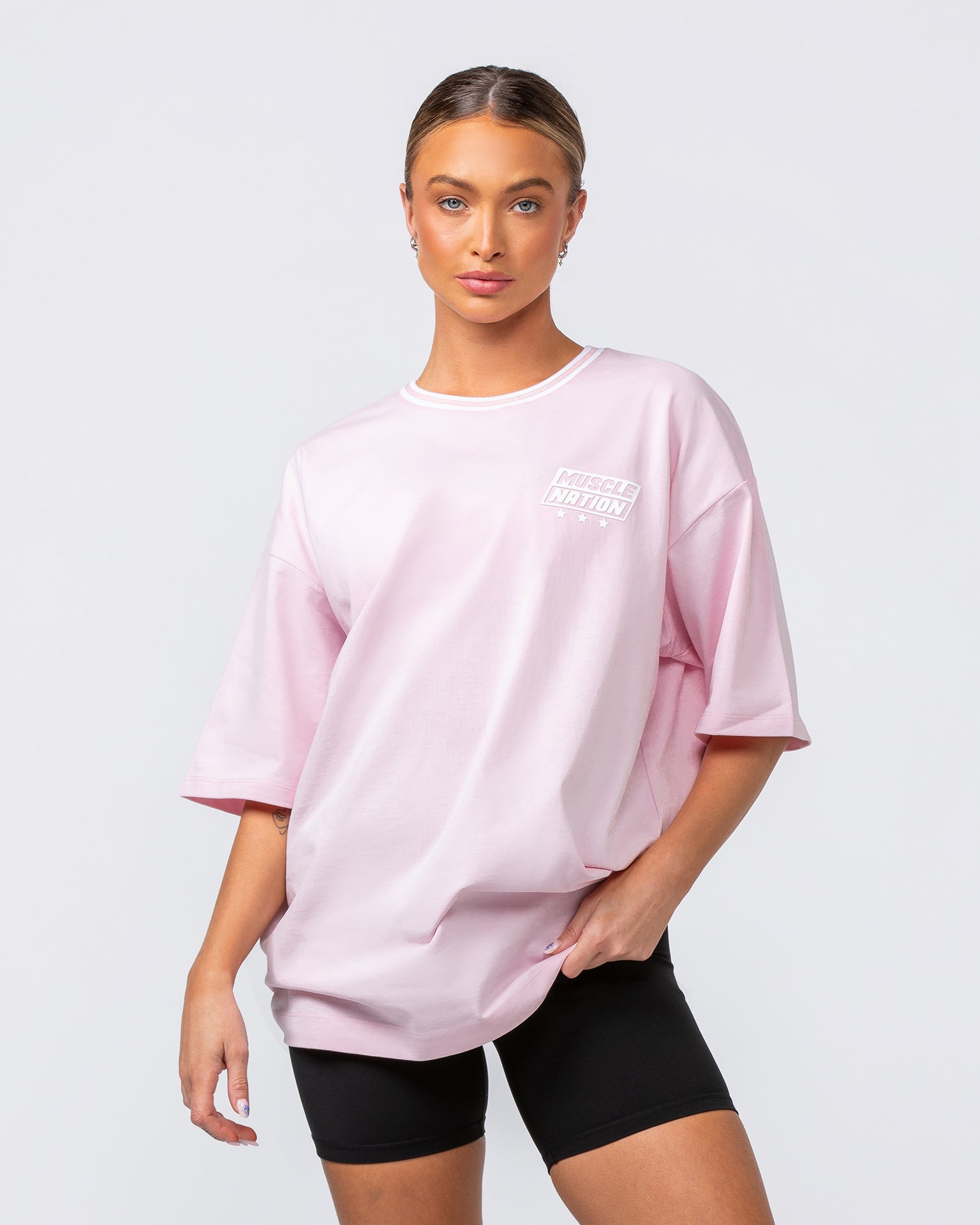 Throwback Oversized Tee - Soft Pink