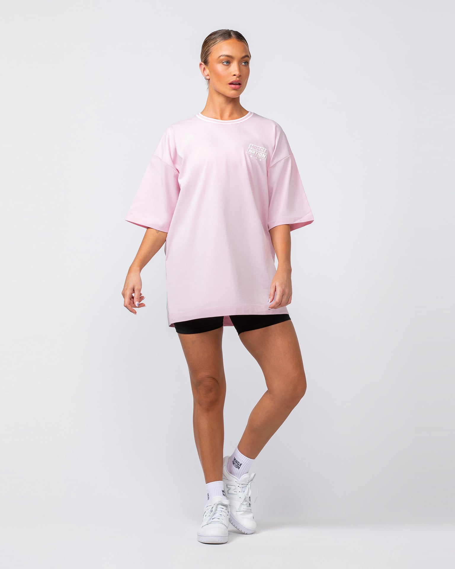 Throwback Oversized Tee - Soft Pink