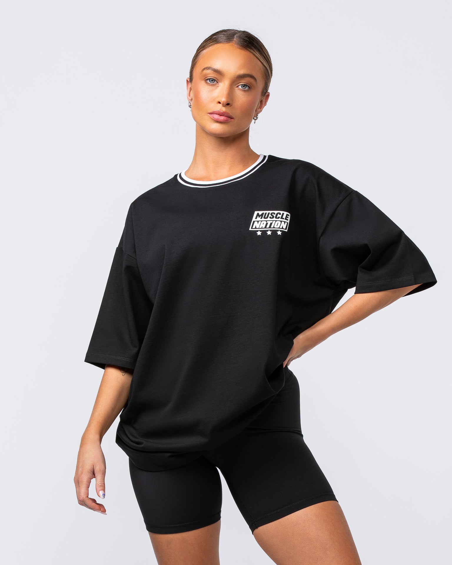 Throwback Oversized Tee - Black