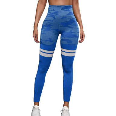 Baller Babe Leggings Seamless Camo Leggings wtih Pocket - Blue