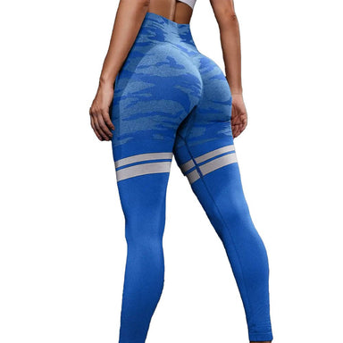 Baller Babe Leggings Seamless Camo Leggings wtih Pocket - Blue