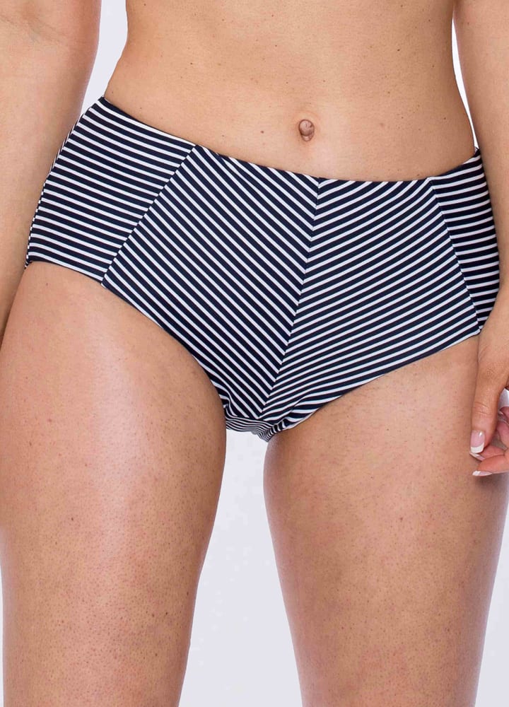 Striped Panelled Brief-0