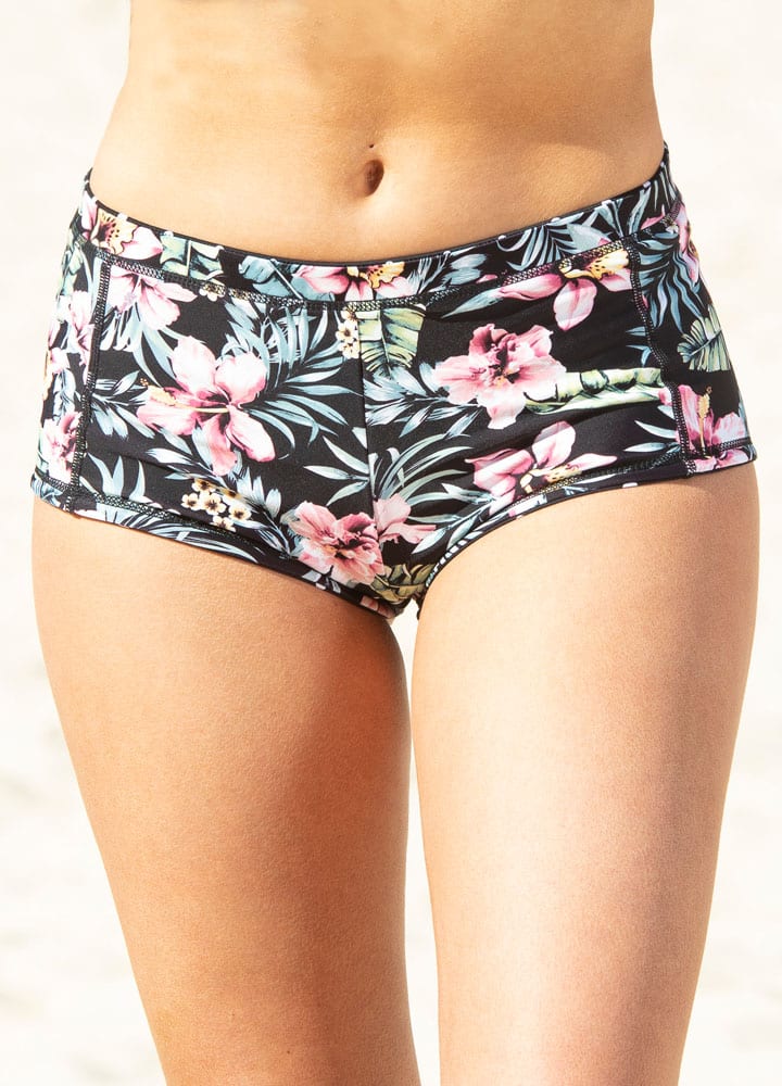 Reversible Floral Panelled Boyleg-0