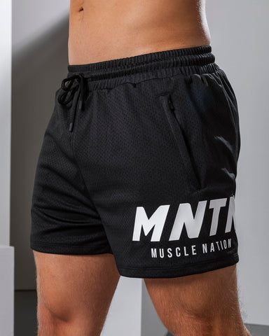 Muscle Nation Gym Shorts MNTN Lay Up 3.5" Shorts - Black