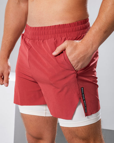 Muscle Nation Gym Shorts Replay 3" Shorts - Dusty Red