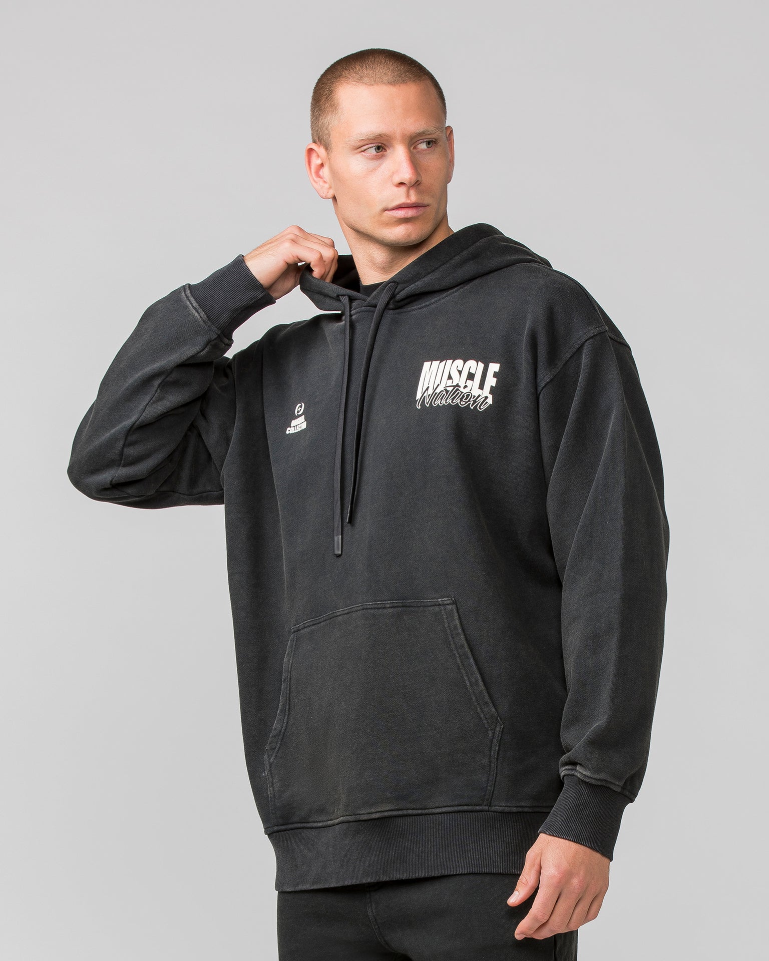 Muscle Nation Hoodies MNation Oversized Hoodie - Grey Marl (Copy)