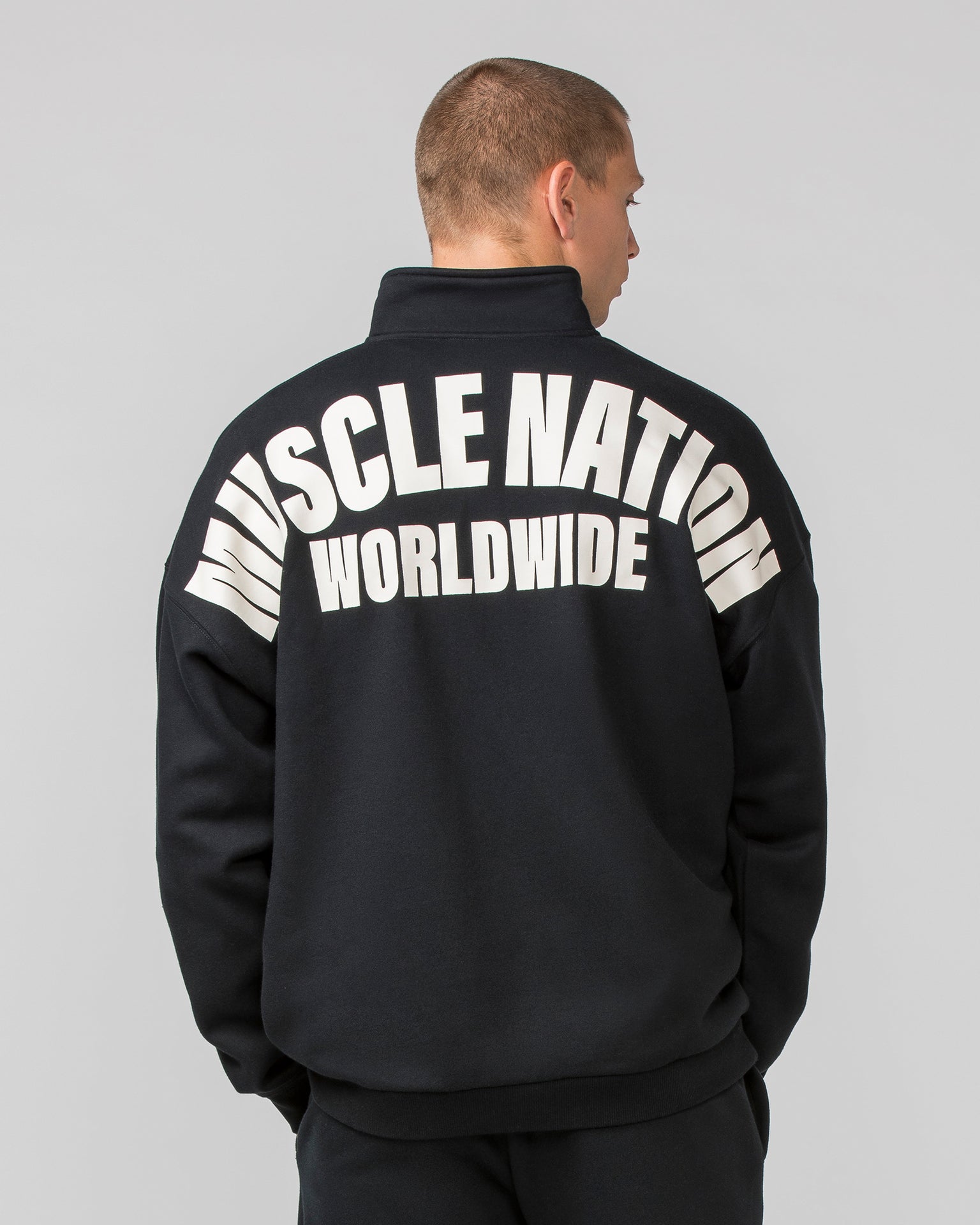 Muscle Nation Jumpers Classic Quarter Zip - Black