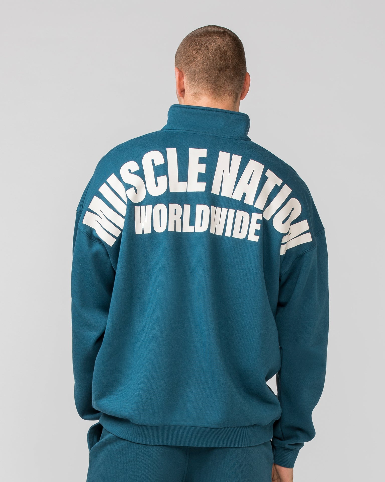 Muscle Nation Jumpers Classic Quarter Zip - Tidal Teal