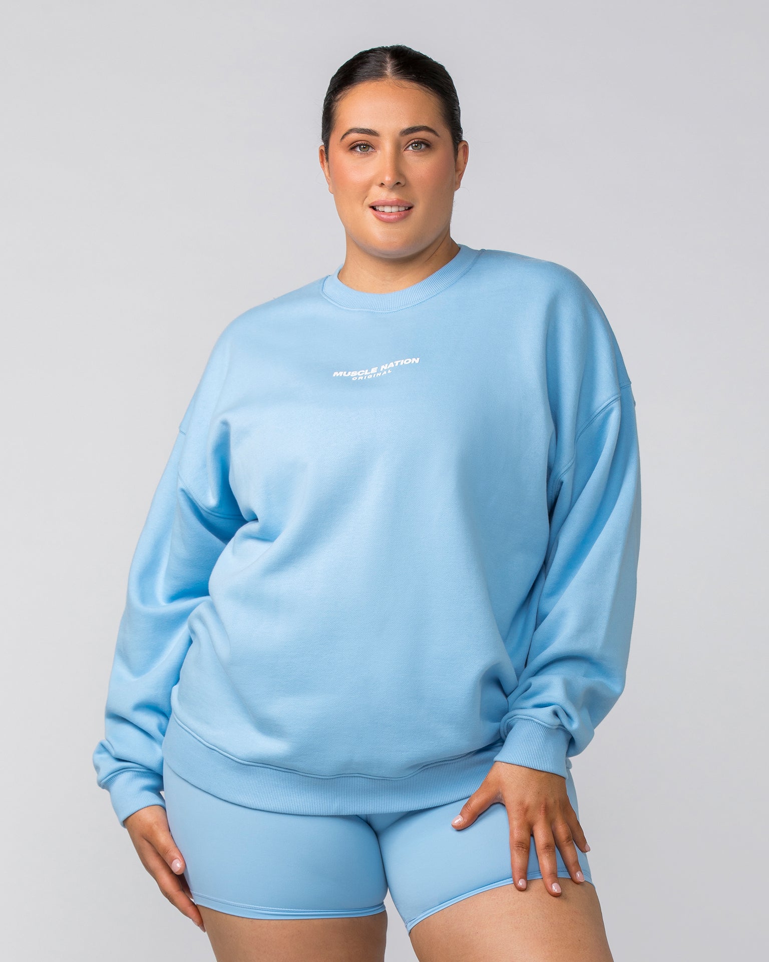 Muscle Nation Jumpers Weekend Oversized Pullover - Skyride