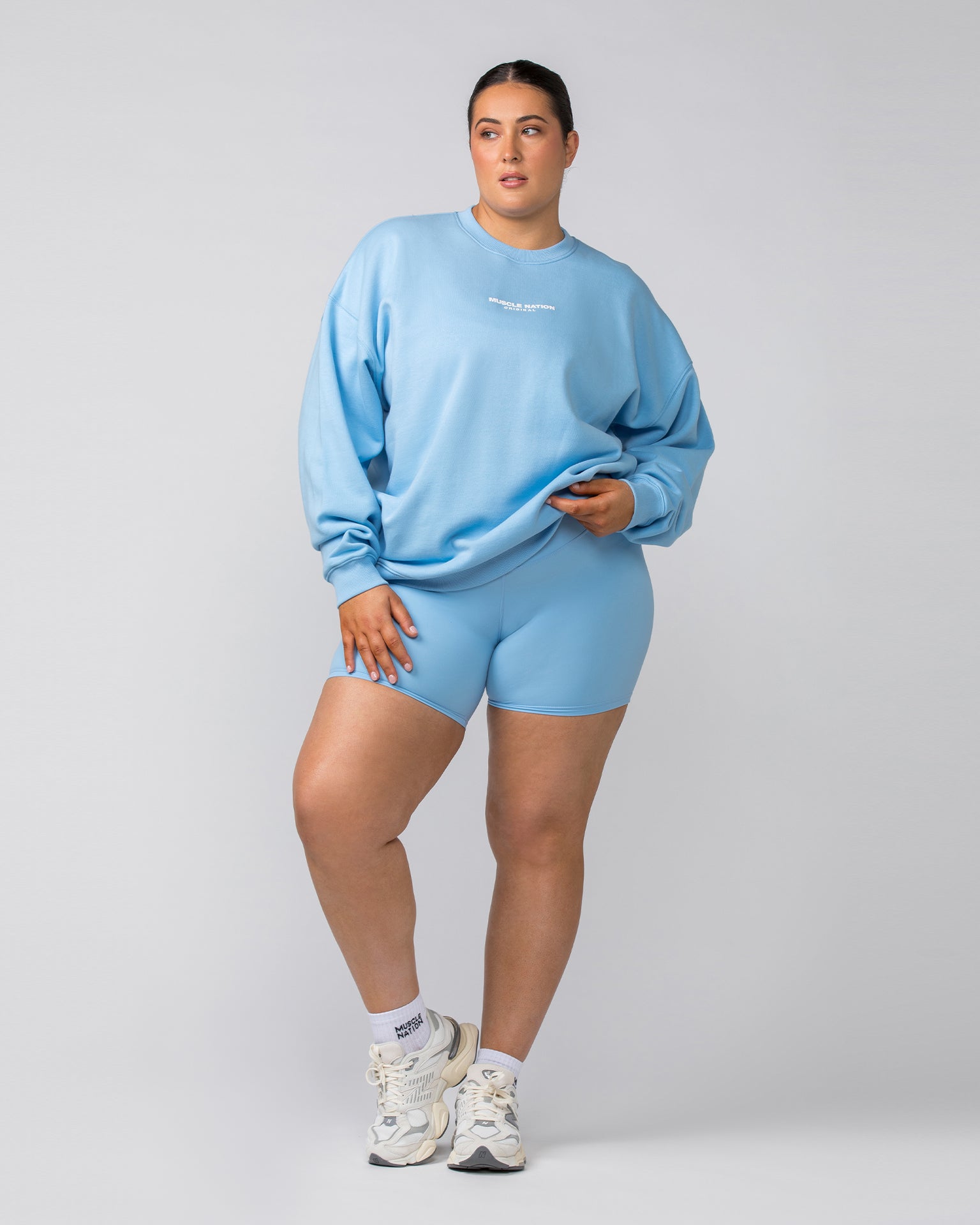 Muscle Nation Jumpers Weekend Oversized Pullover - Skyride