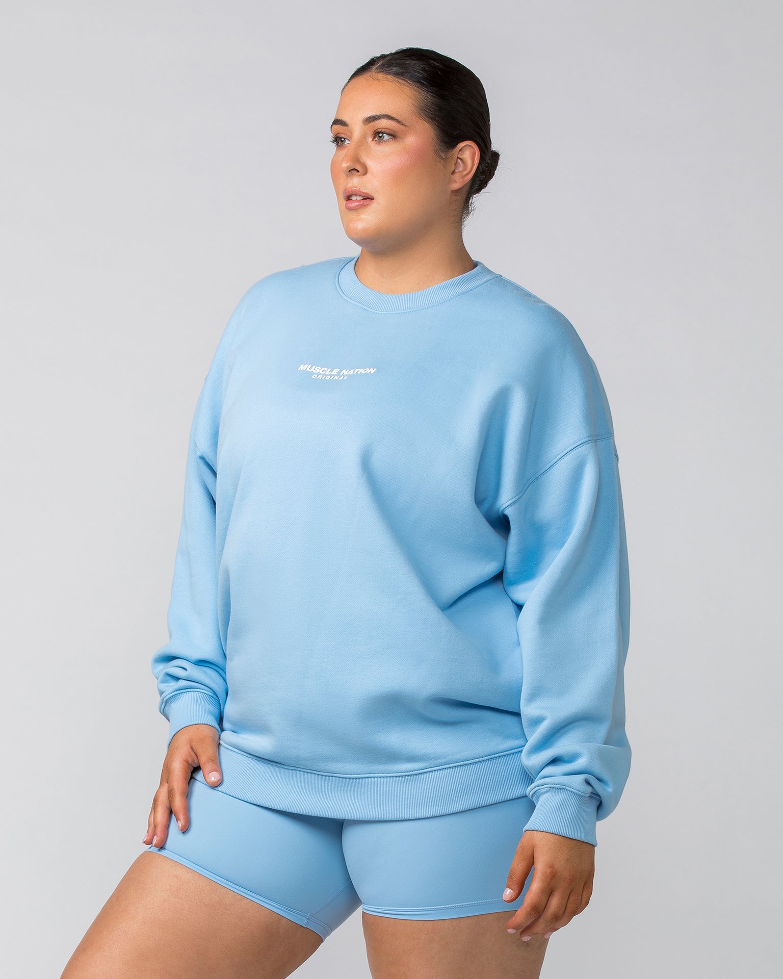 Muscle Nation Jumpers Weekend Oversized Pullover - Skyride