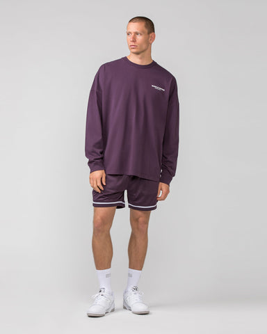 Muscle Nation Long Sleeve Tops Worldwide Long Sleeve Tee - Midnight Plum