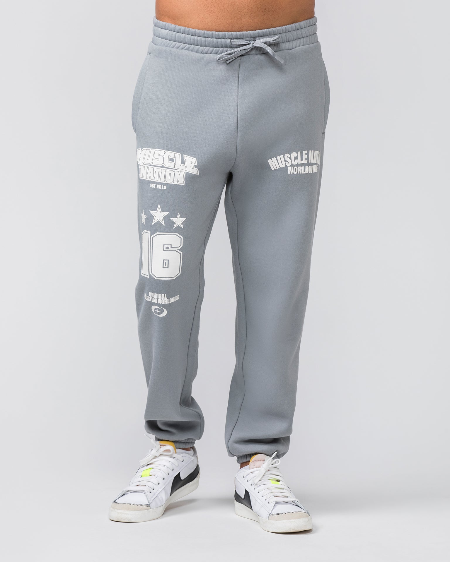 Muscle Nation Men's Track Pants Lifting Trackies - Jet Grey