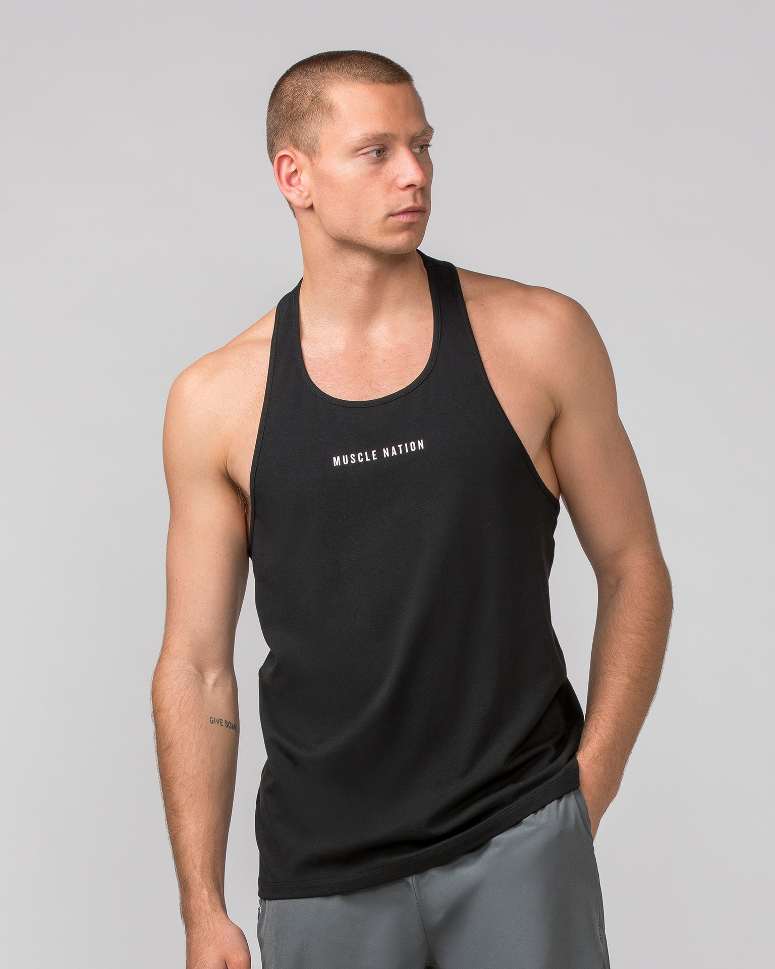 Muscle Nation Singlet Infinite Y Back Singlet - Black