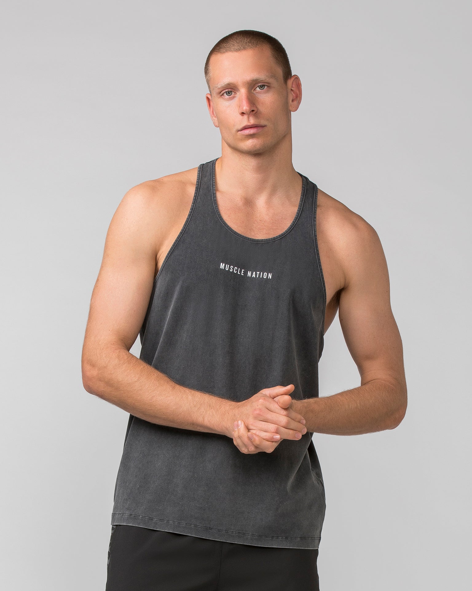 Muscle Nation Singlet Infinite Y Back Singlet - Washed Black