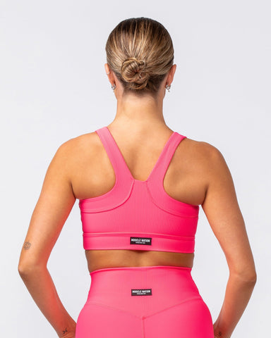 Muscle Nation Sports Bras Rebound Rib Bra - Neon Pink