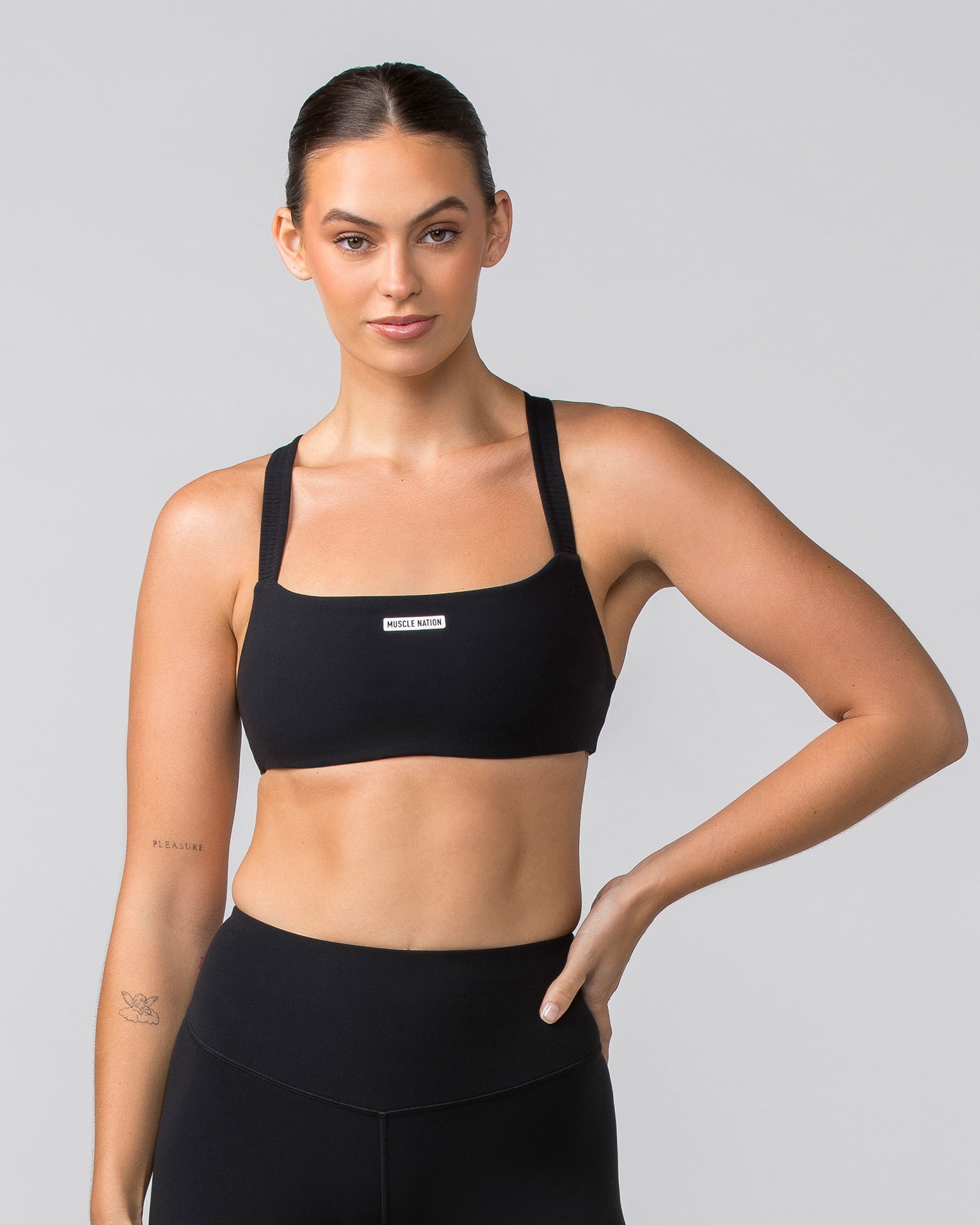 Muscle Nation Sports Bras Scrunch Bralette - Black