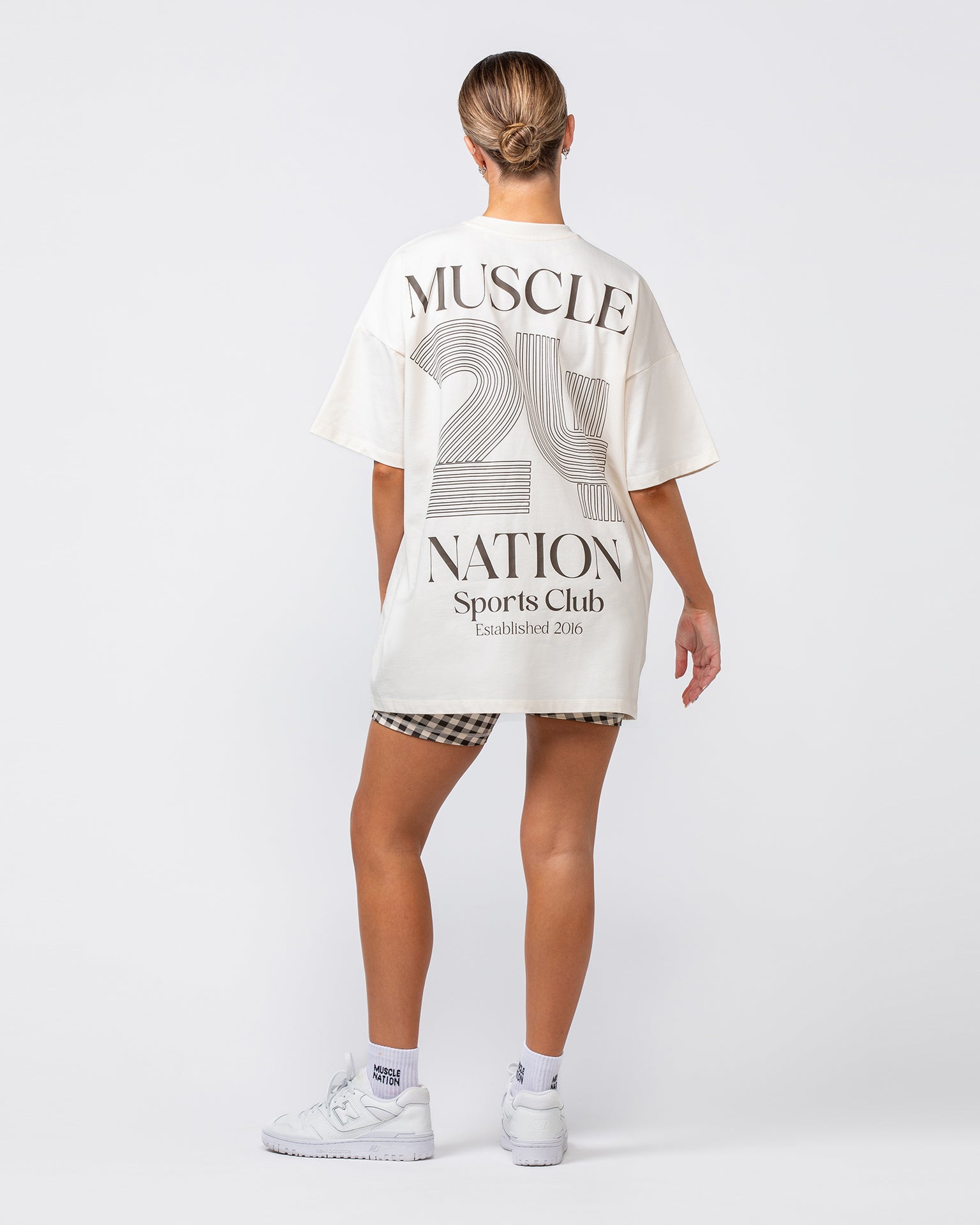 Muscle Nation T-Shirts College Oversized Tee - Travertine