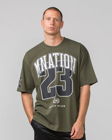 Muscle Nation T-Shirts Fast Break Oversized Pump Cover - Dark Khaki