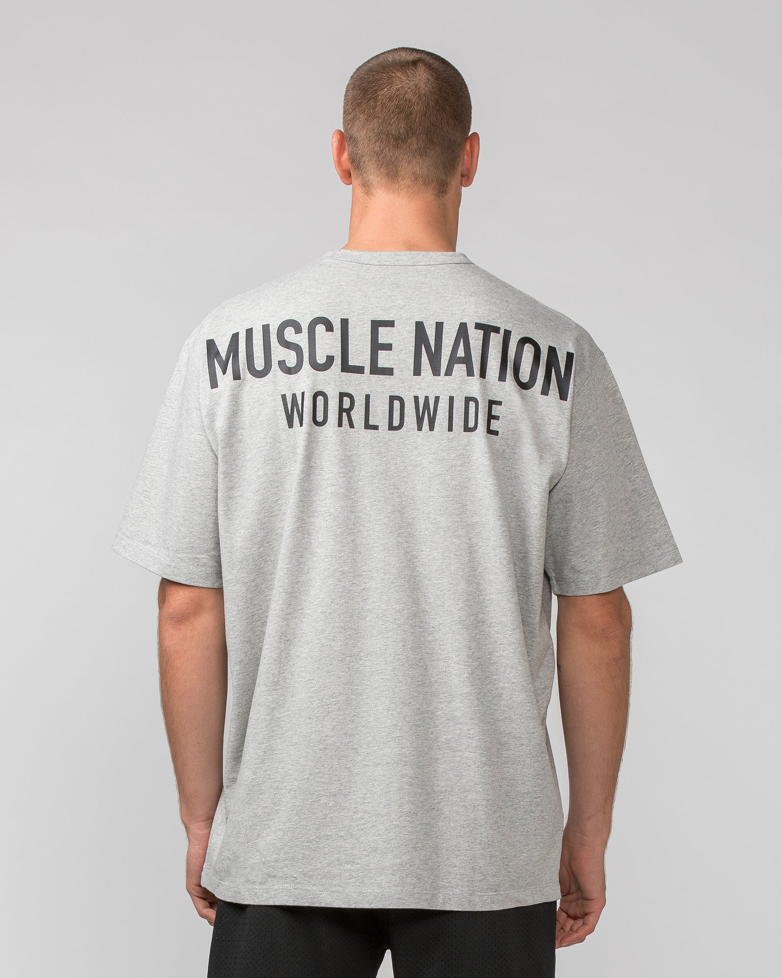 Muscle Nation T-Shirts MNation Worldwide Pump Cover - Light Grey Marl / Black