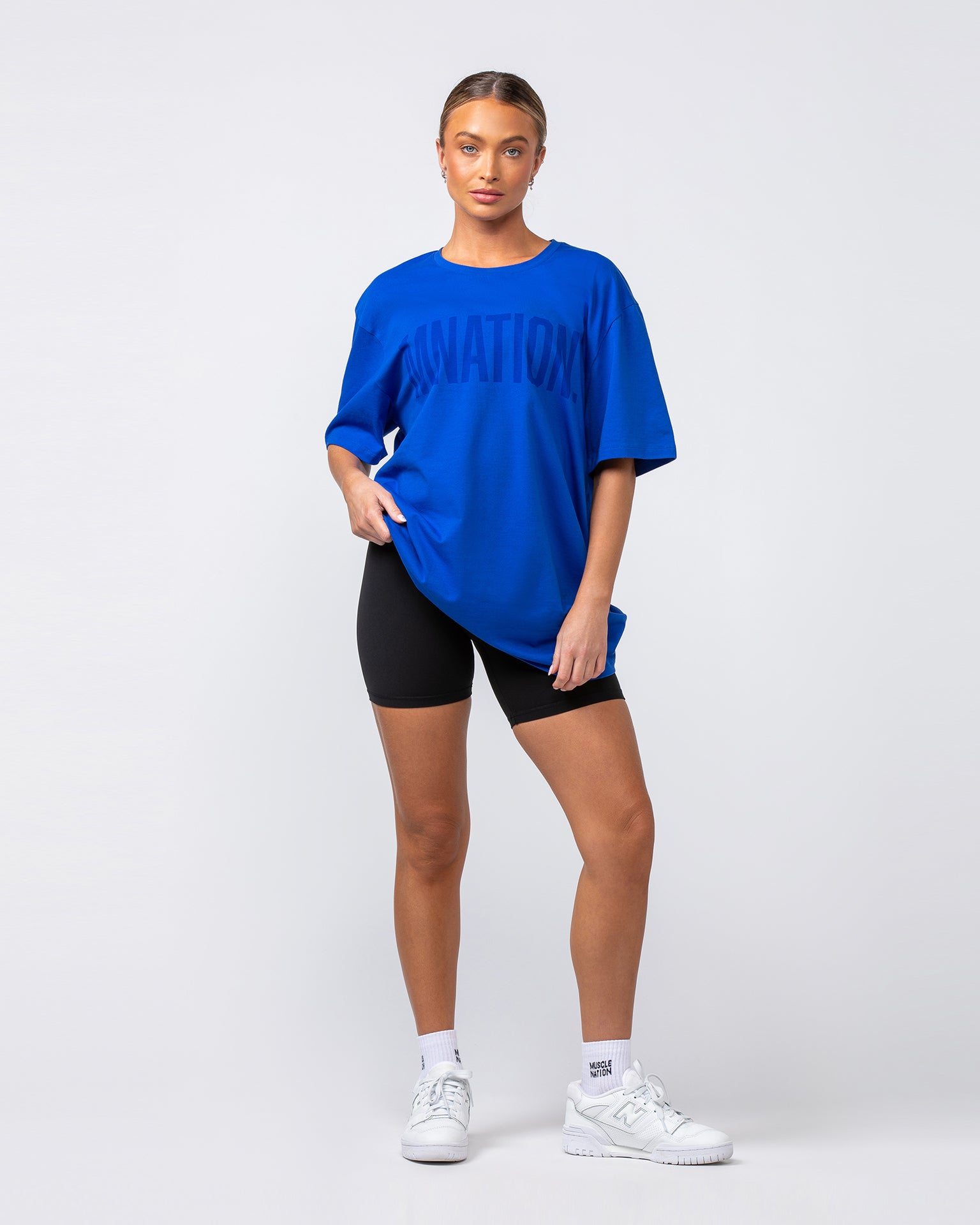 Muscle Nation T-Shirts Oversized Tonal Tee - Bondi Blue