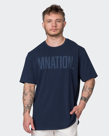 Muscle Nation T-Shirts Oversized Tonal Tee - Midnight