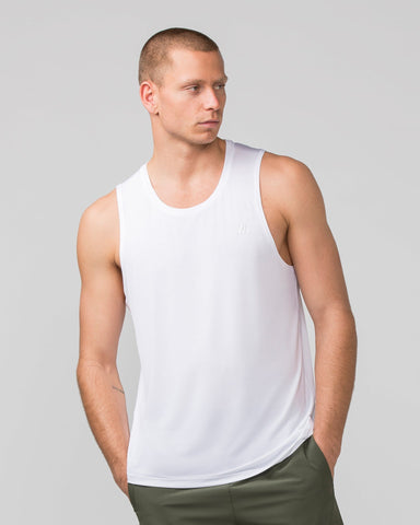 Muscle Nation Tank Tops MN Active Running Tank - White